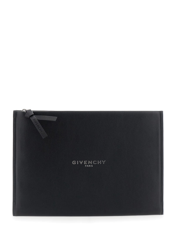 Clutch Antigona Black Leather And Tech Fabric Bags