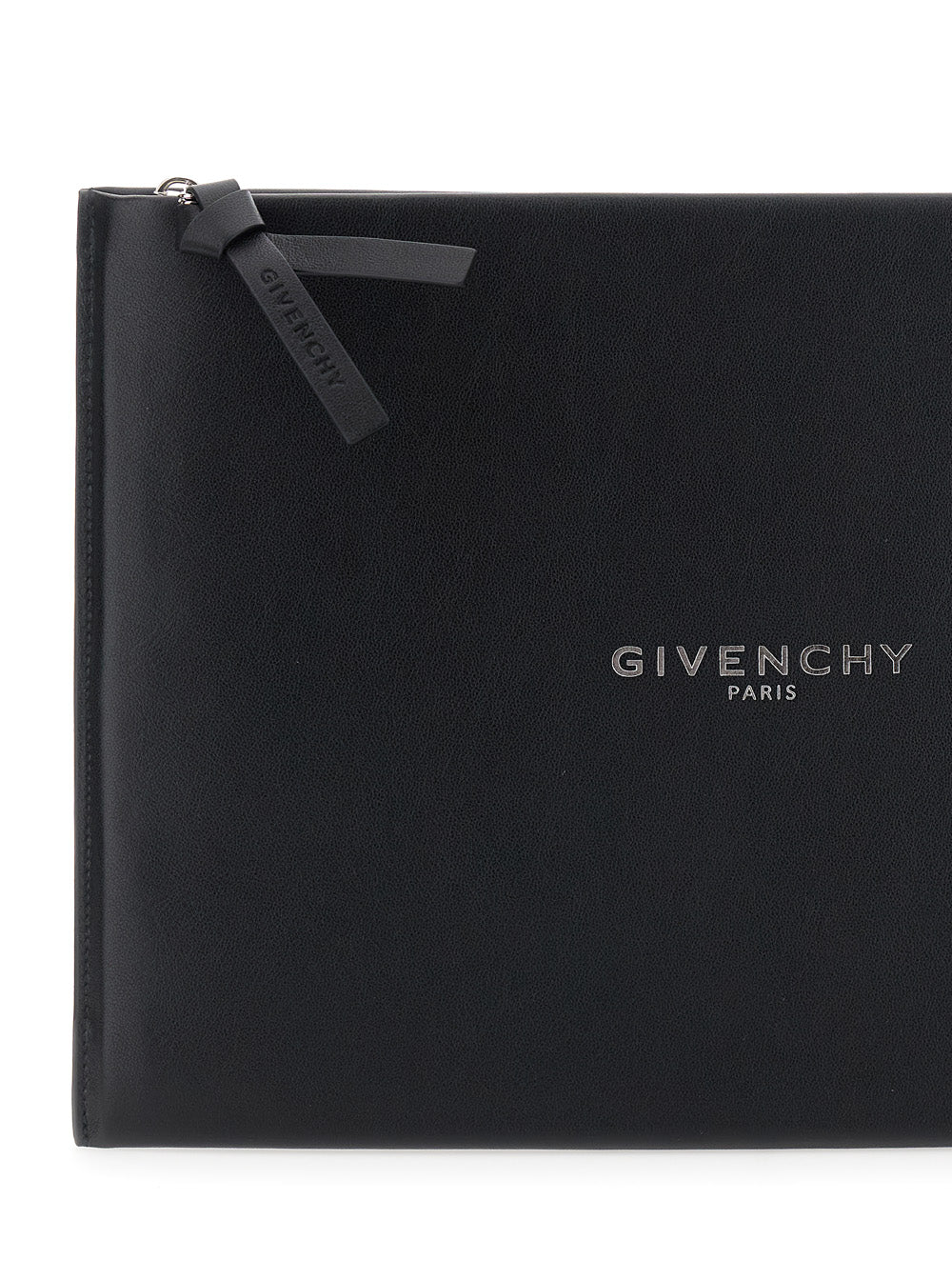 Padded Antigona Clutch With Leather Details And Embossed Logo, Black, Women Clutches Pochettes