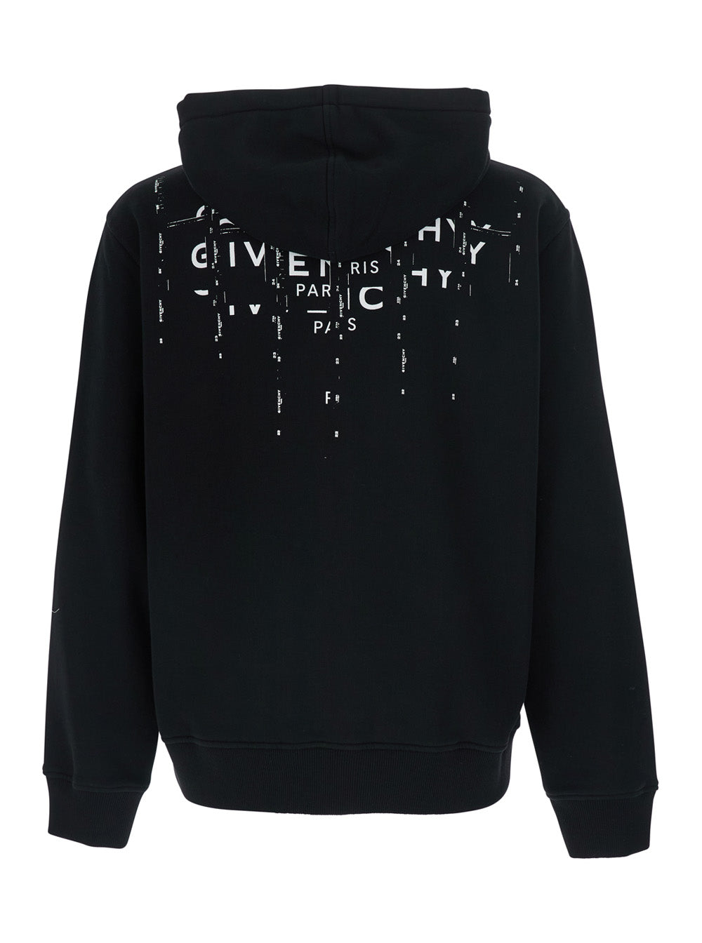 Black Hooded Sweatshirt With Logo On The Back Cotton For Men Sweatshirts