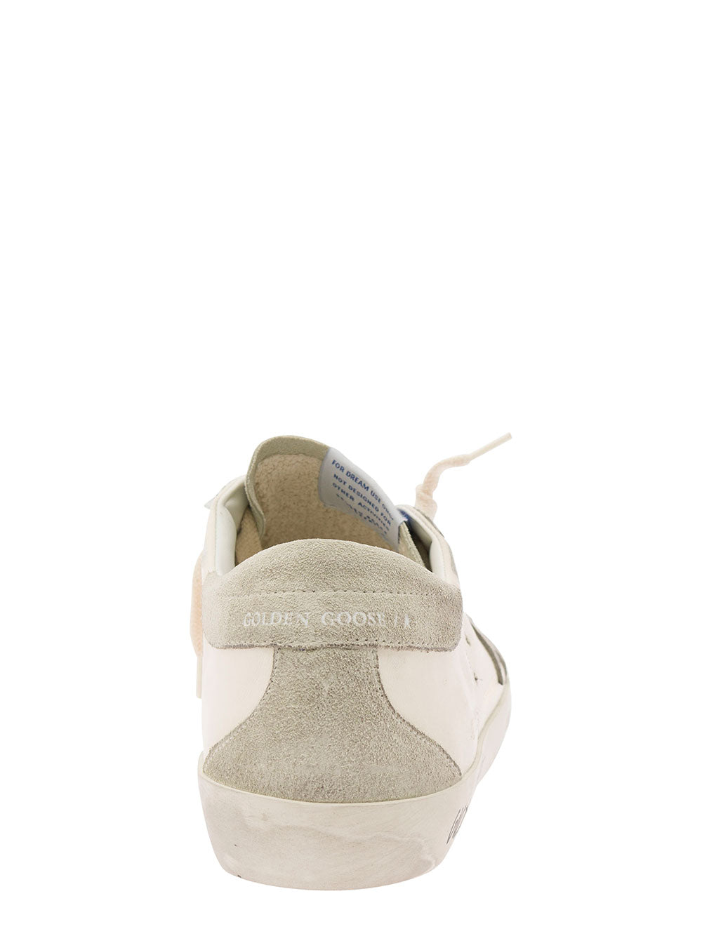 Low Sneakers Superstar Vintage Effect With Gray Pull-Tab White Leather Men Beige Ovine