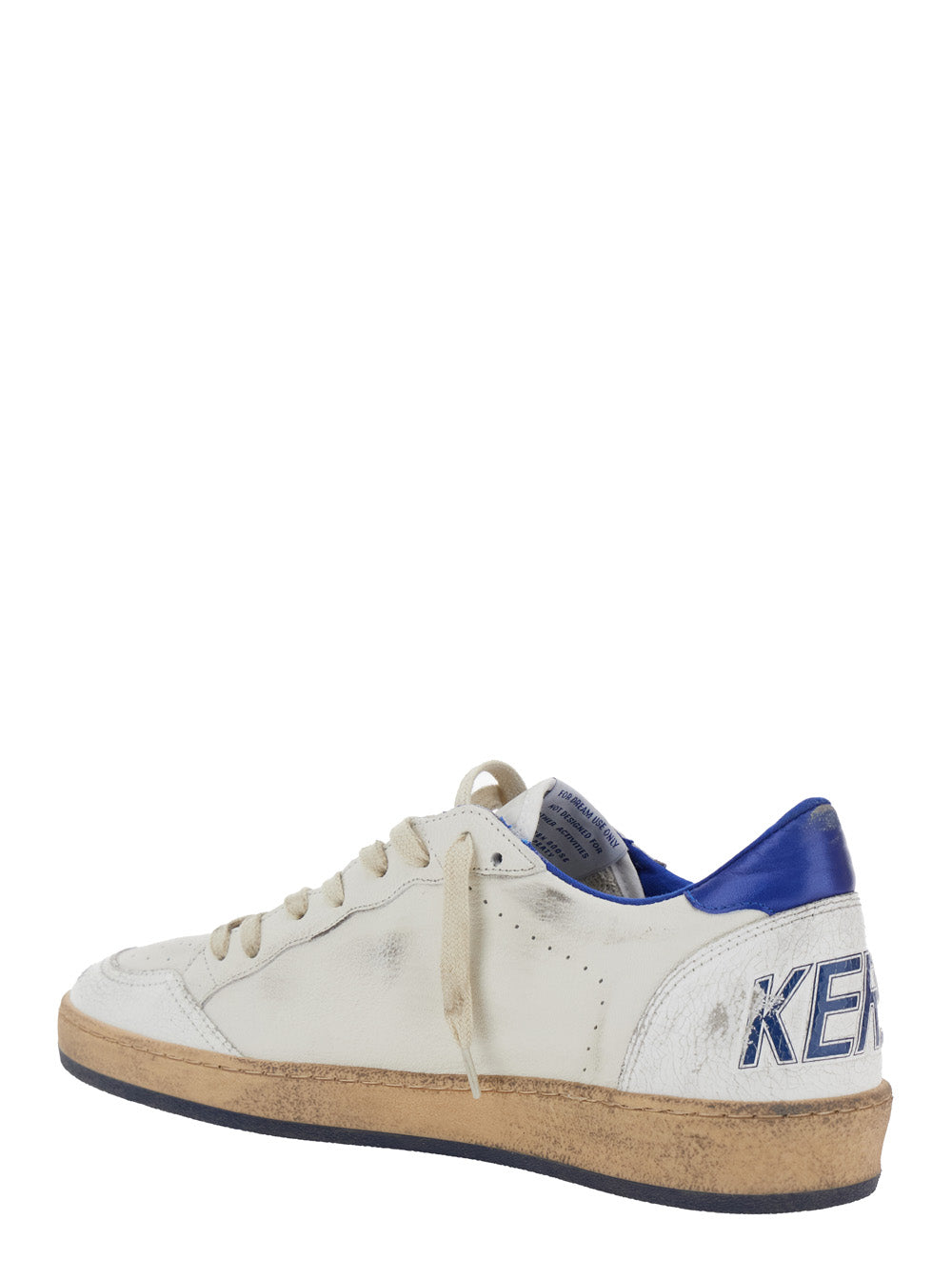 Ballstar White Sneaker Low Top With Star Patch On The Side And Maxi Lettering Back Leather Men Goat Cow Polyamide Ovine