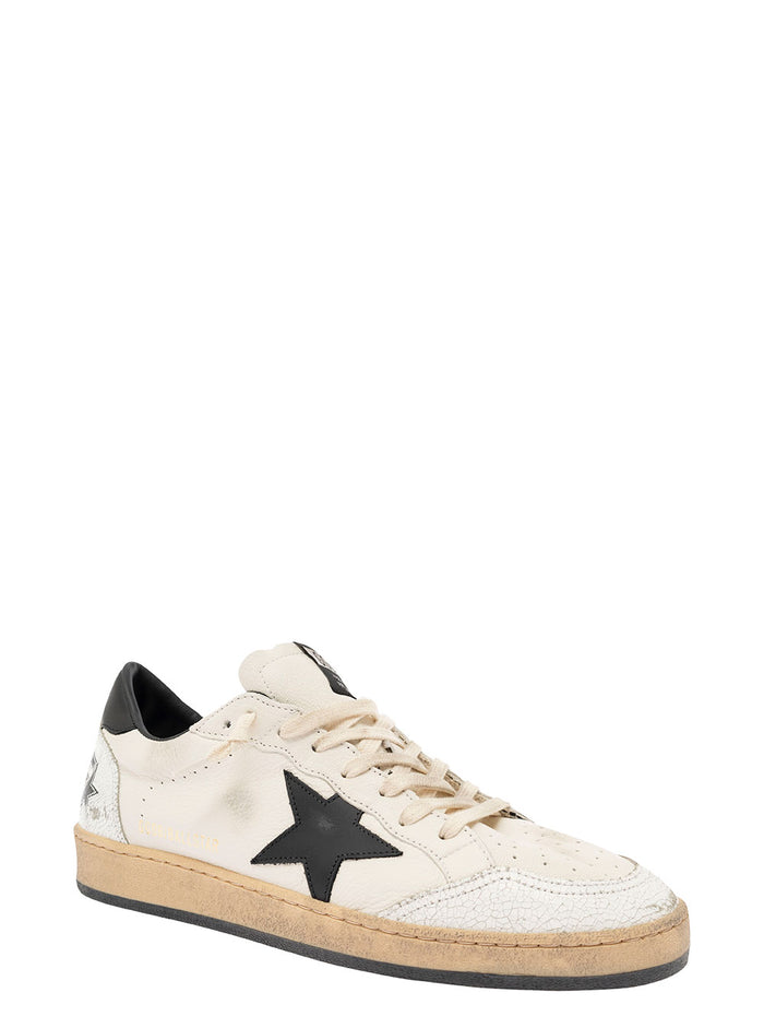 Sneaker Ballstar With White Leather Star Application For Men Goat