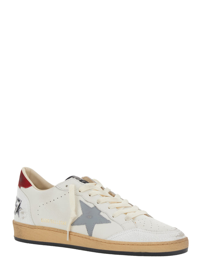 Ball Star White Low Sneakers Leather And Suede For Men Goat