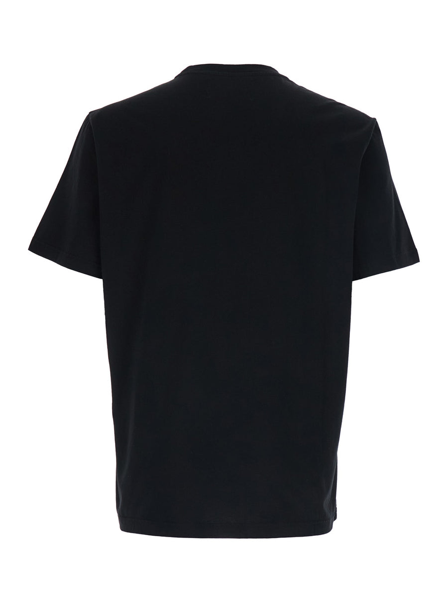 T-Shirt Crew Neck Black Cotton T-shirts