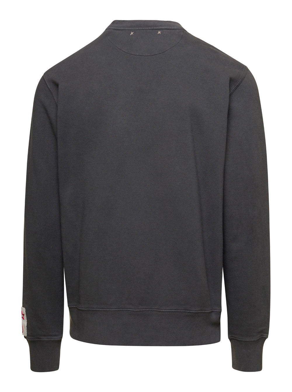 Gray Crewneck Sweatshirt With Logo Print Cotton Men Grey Sweatshirts
