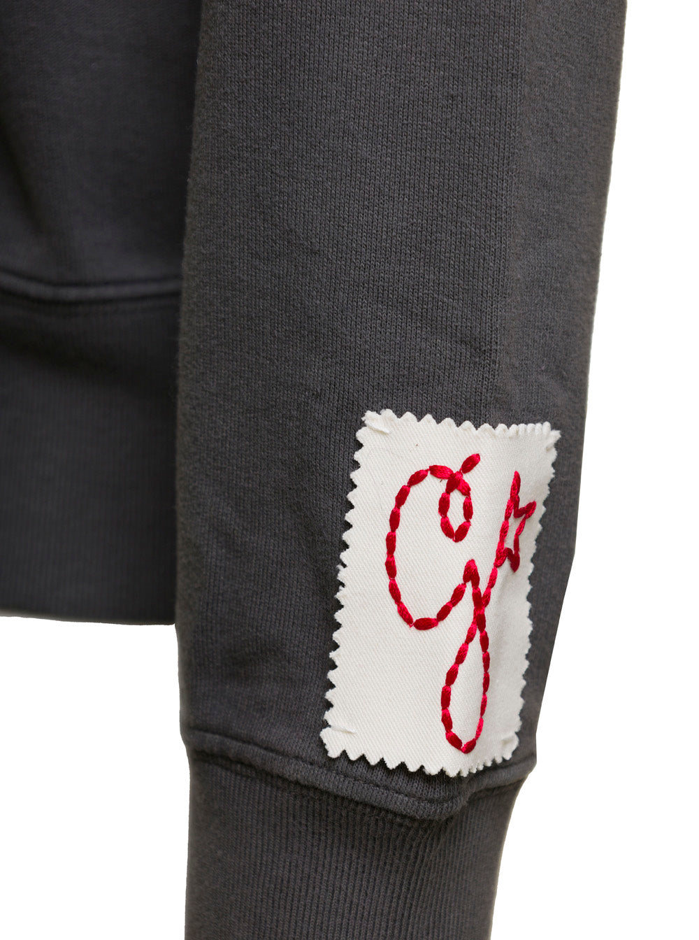 Gray Crewneck Sweatshirt With Logo Print Cotton Men Grey Sweatshirts