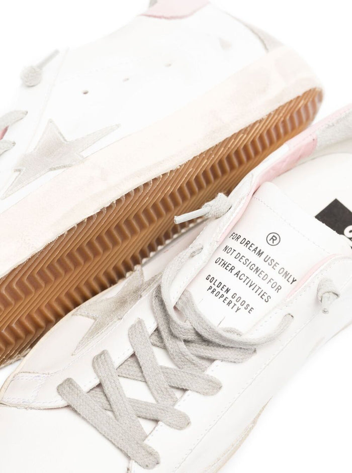 Sneaker Superstar Low Top With Worn Effect White Leather For Women