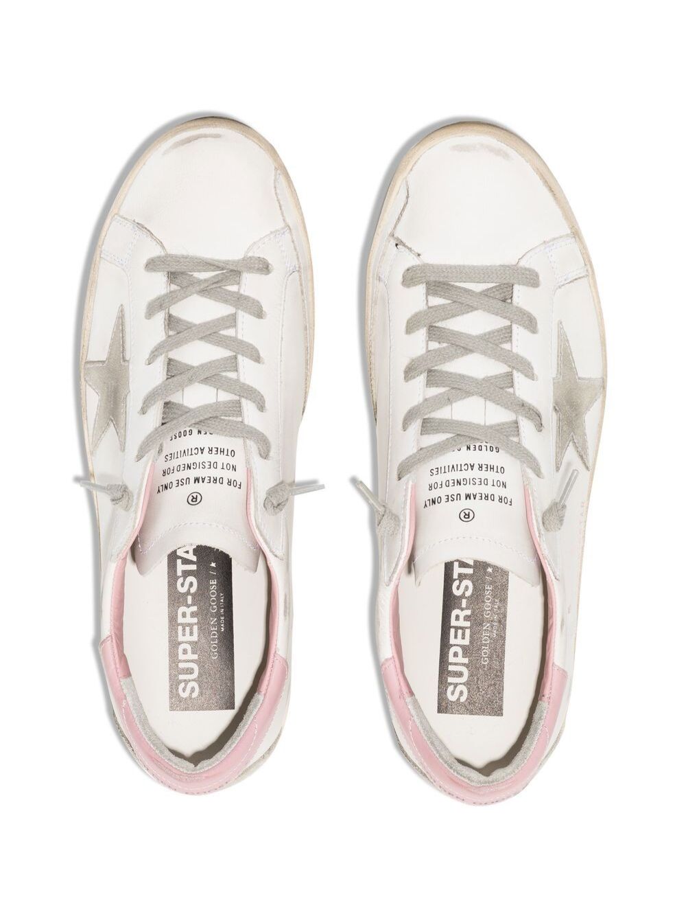 Sneaker Superstar Low Top With Worn Effect White Leather For Women