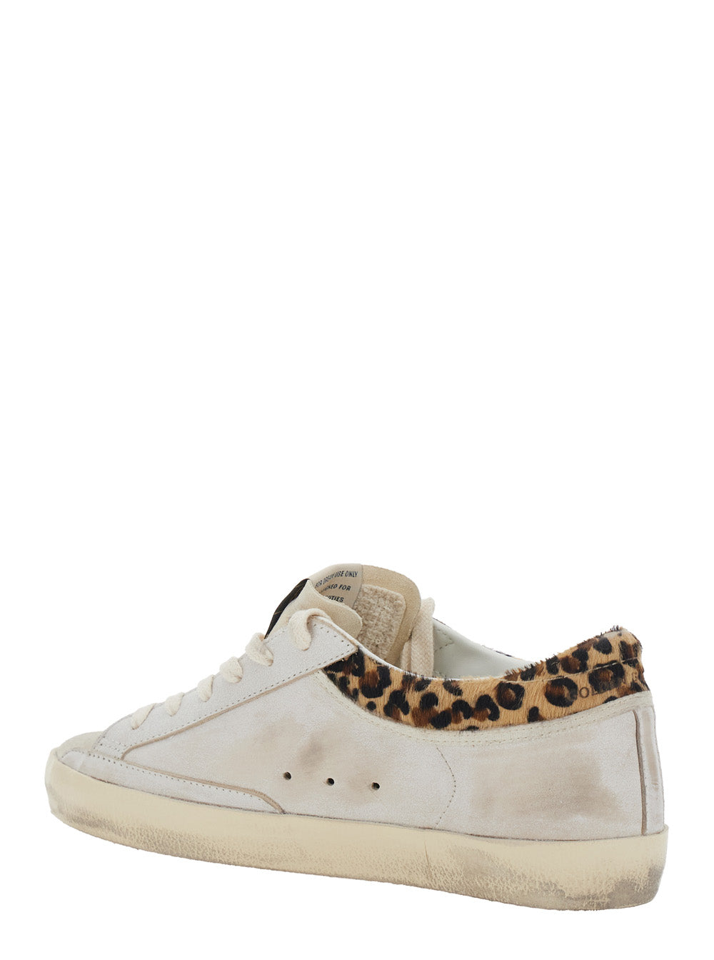 Sneaker Super Star Low Top With Patch On The Side And Animal Print Back White Leather For Women Cow