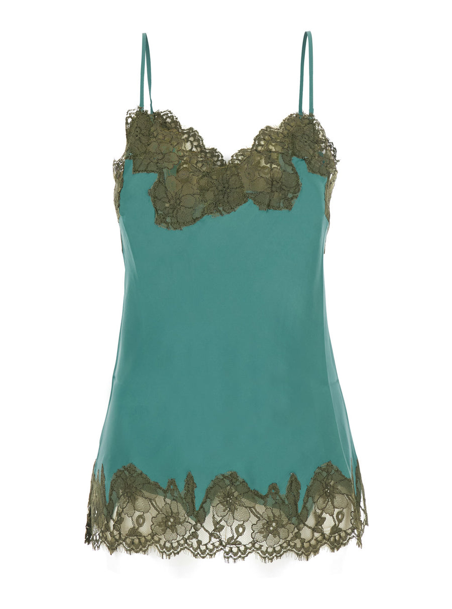 Camisole Top Marilyn Bias Blue Silk