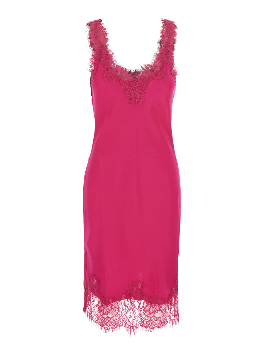 Midi Dress Megan Bias Mid Classics Pink Silk