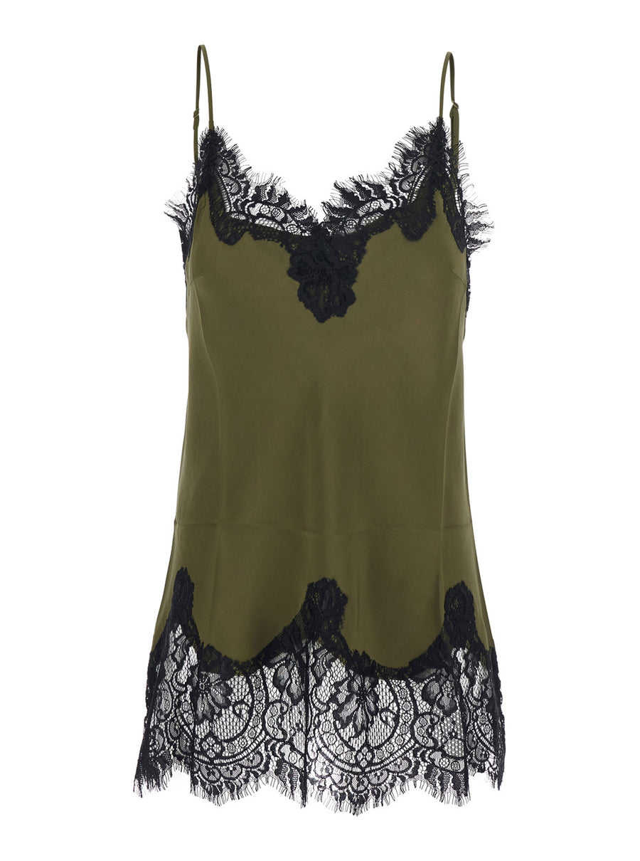 Top Coco Bias Camie Classics Green Silk Tops