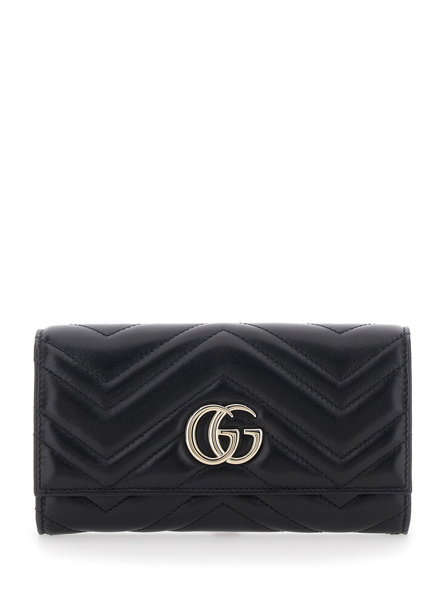 Wallet Gg Marmont Continental Black Leather