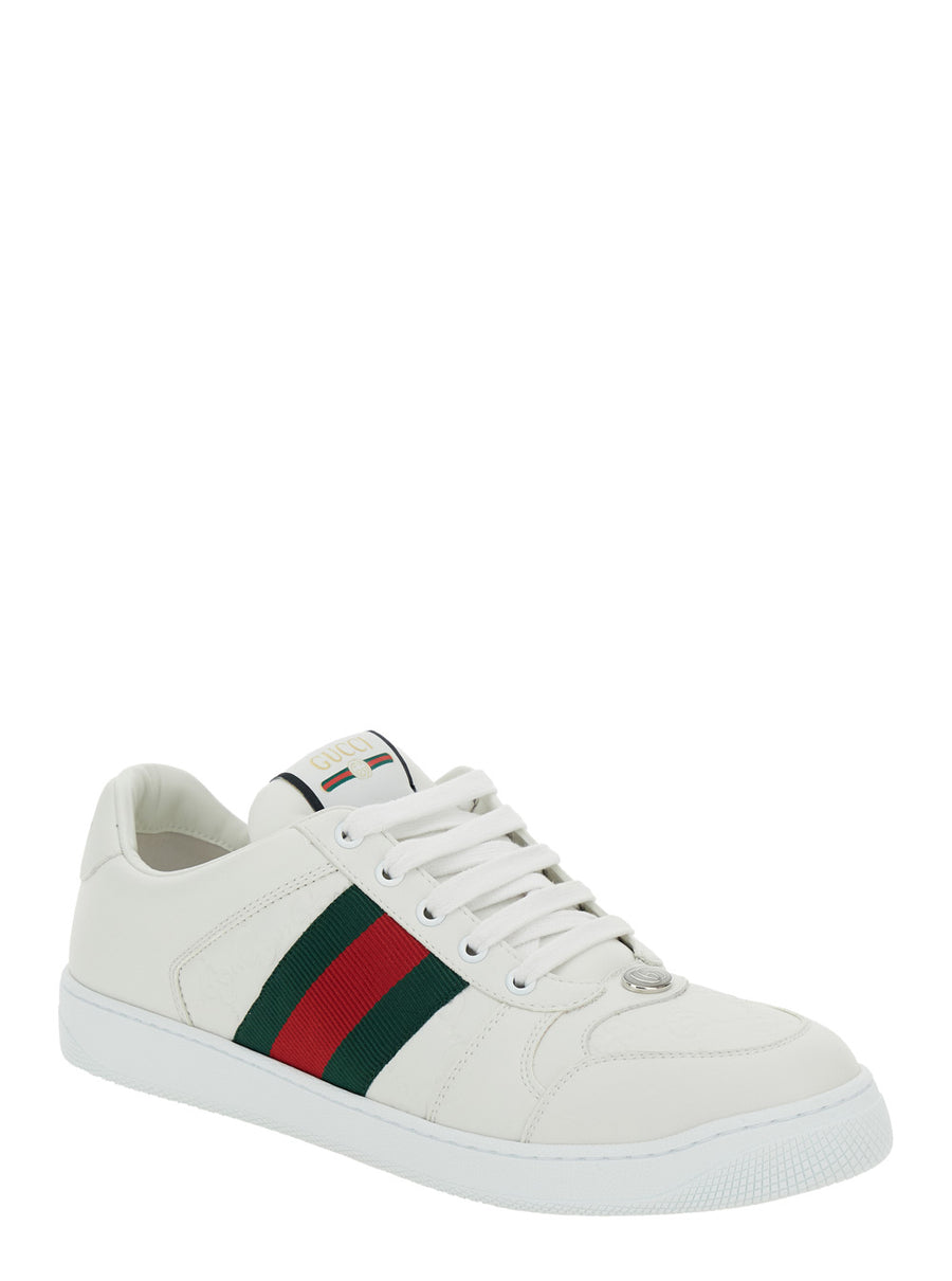 Low Sneakers Screener White Leather Lambskin Trainers