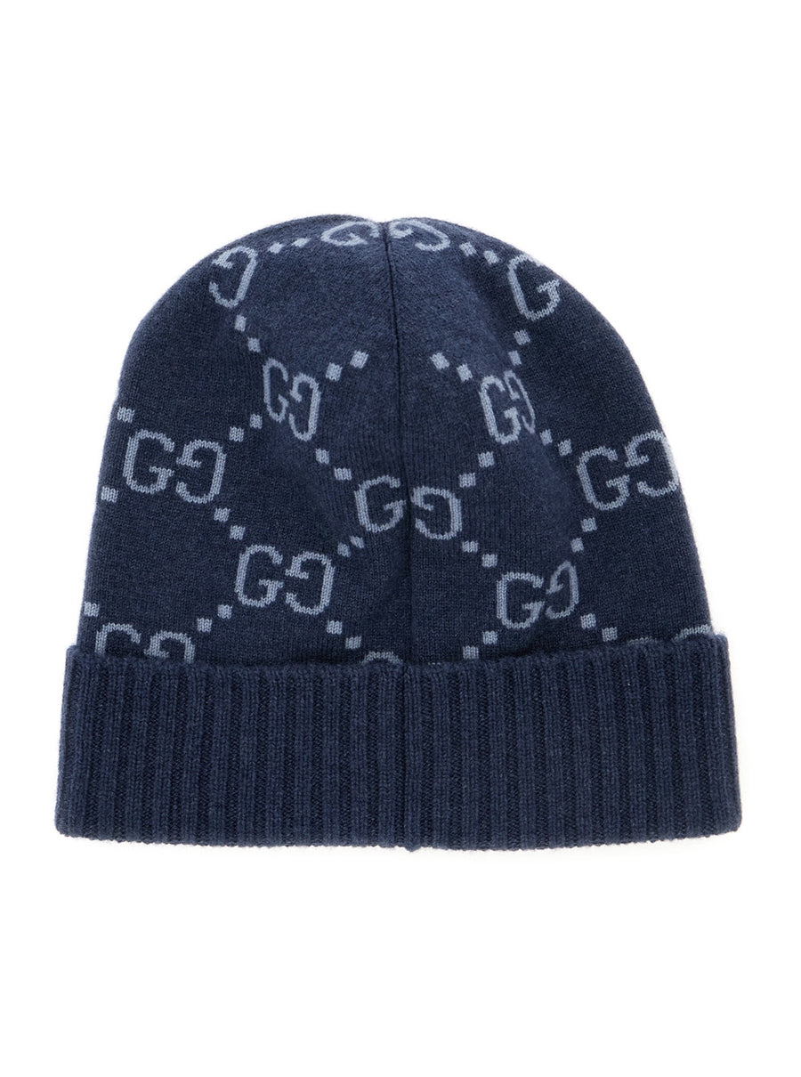 Hat Gg All-Over Cashmere Cuff Blue