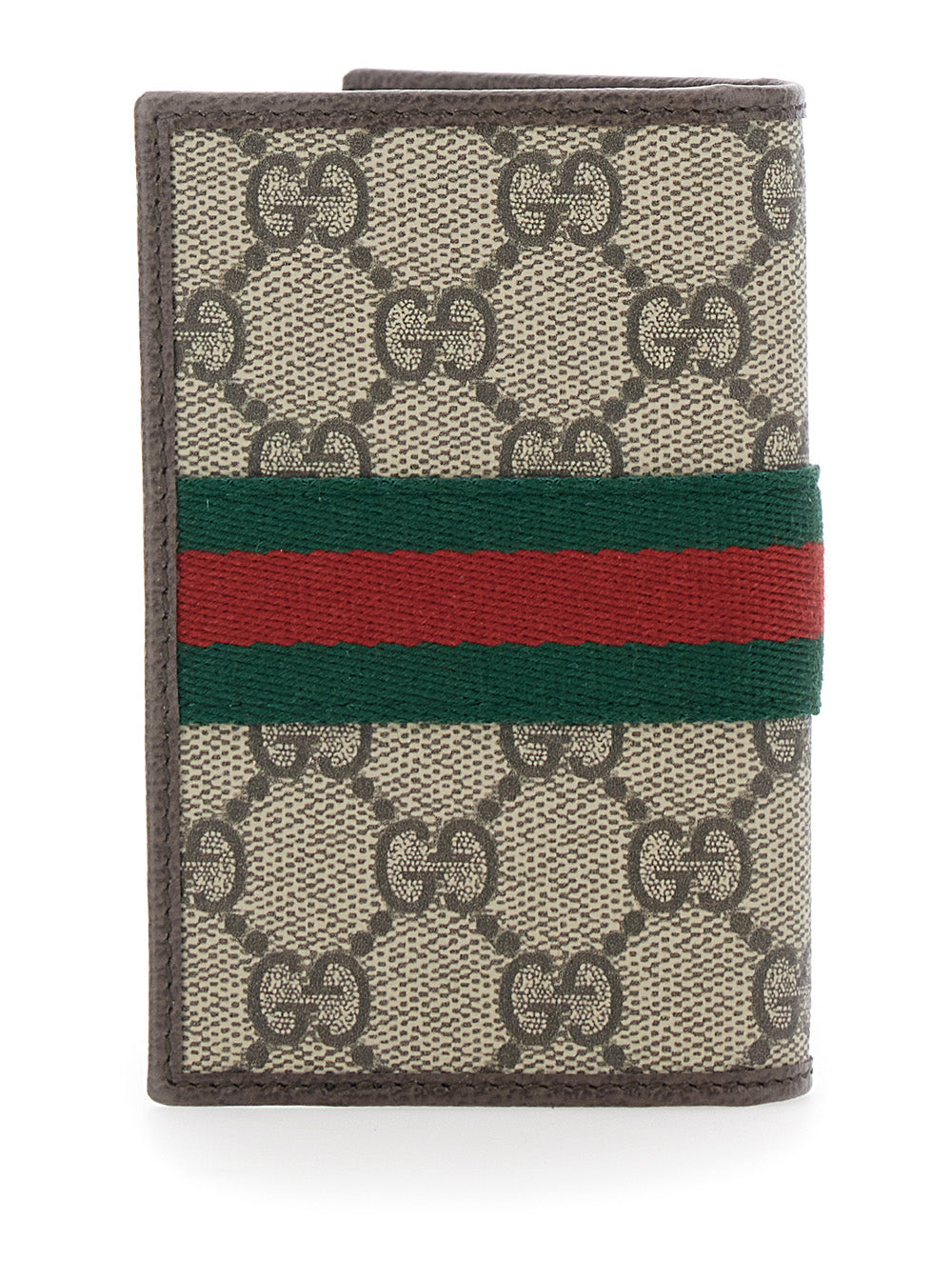 Wallet Ophidia With Gg Plate On The Front And Web Detail Canvas Beige Leather For Men Polyurethane Polyamide Products