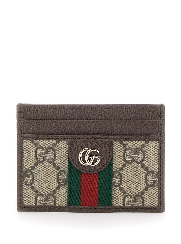 Card Holder Ophidia Beige Leather Polyurethane Accessory