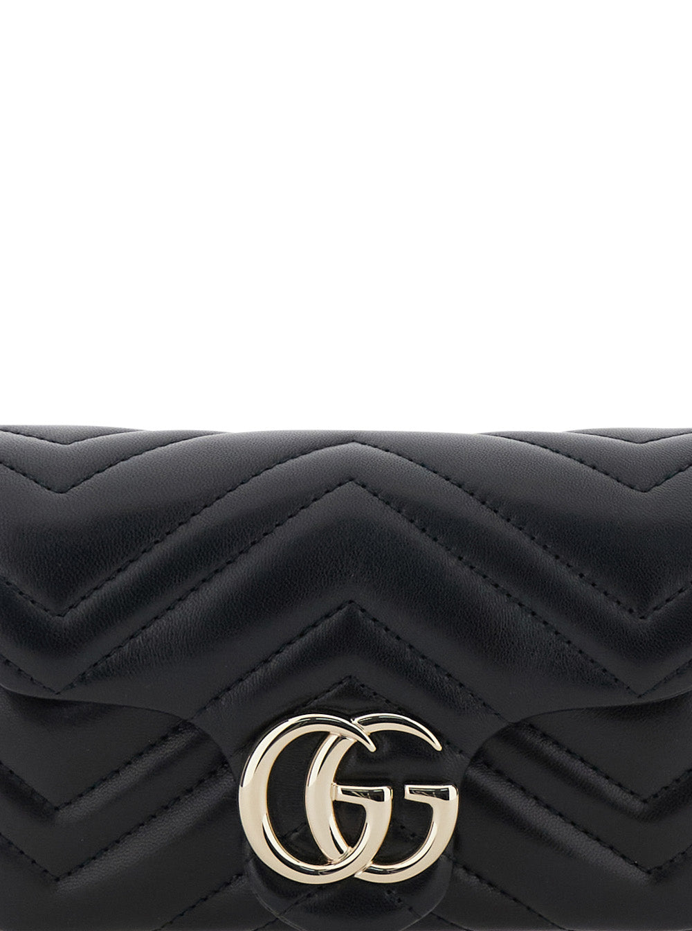 Mini Ophidia Bag With Chain Strap And Gg Plaque On Front Black Leather For Women Lamb