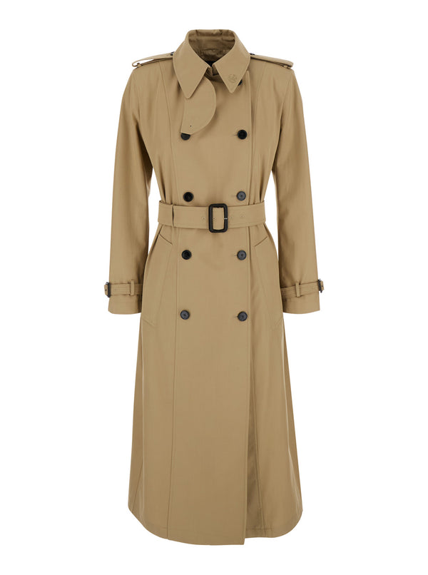 Trench Coat Beige Cotton