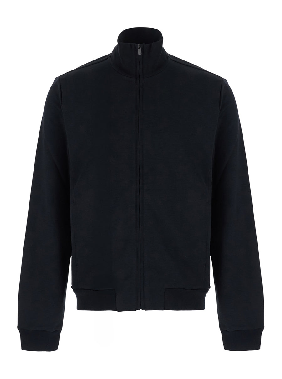 Sweatshirt High-Neck Zip Black Sweatshirts