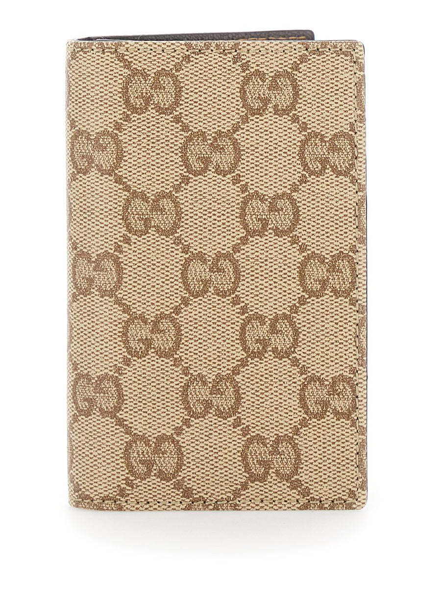 Wallet Beige Gg Canvas And Leather