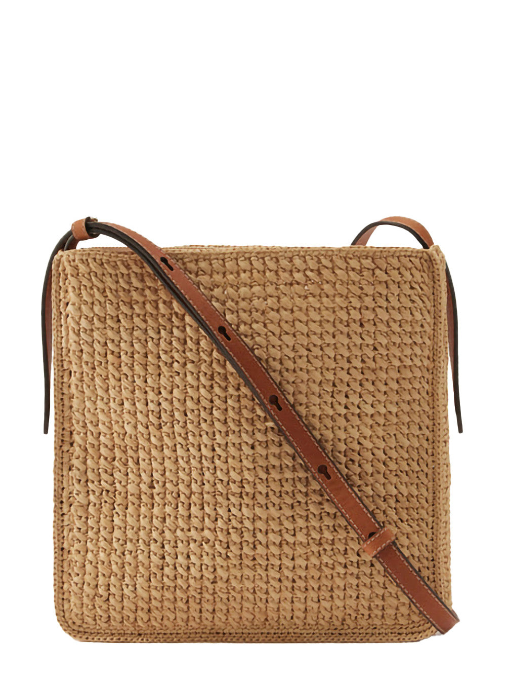 Neja Ns Bag With Raffia Straps Beige Unisex Crossbody