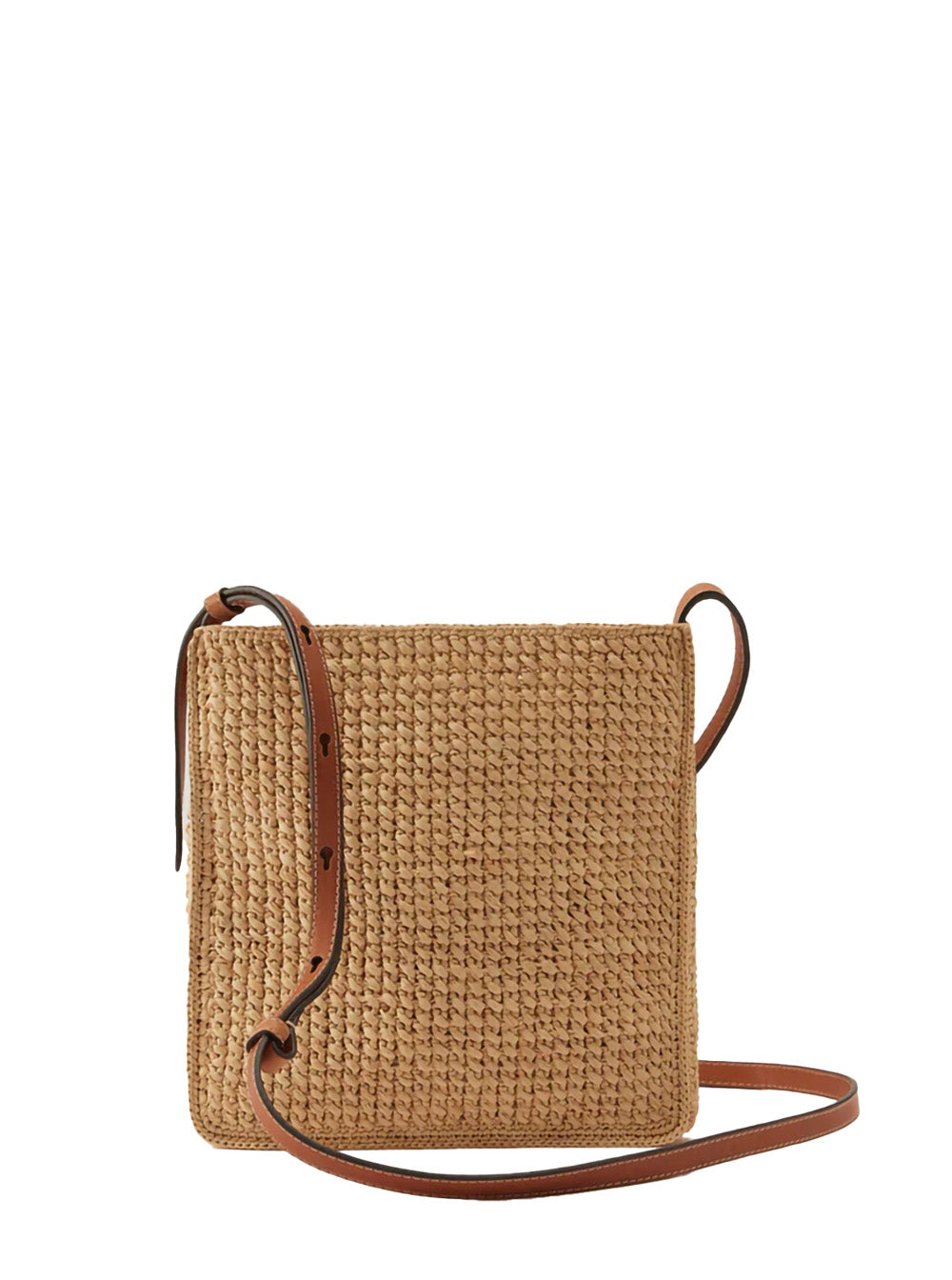 Neja Ns Bag With Raffia Straps Beige Unisex Crossbody