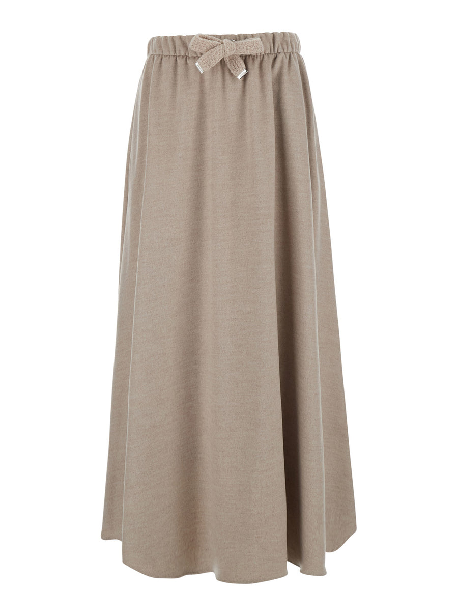 Skirt Melange Cash Feel Beige Tech Fabric