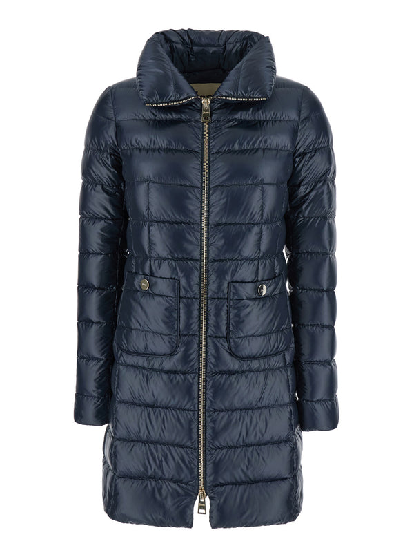 Down Jacket Blue Polyamide Puffer