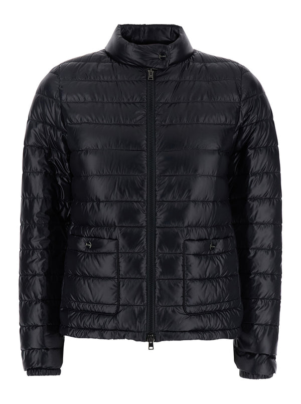 Quilted Puffer Jacket Black Tech Fabric Polyamide