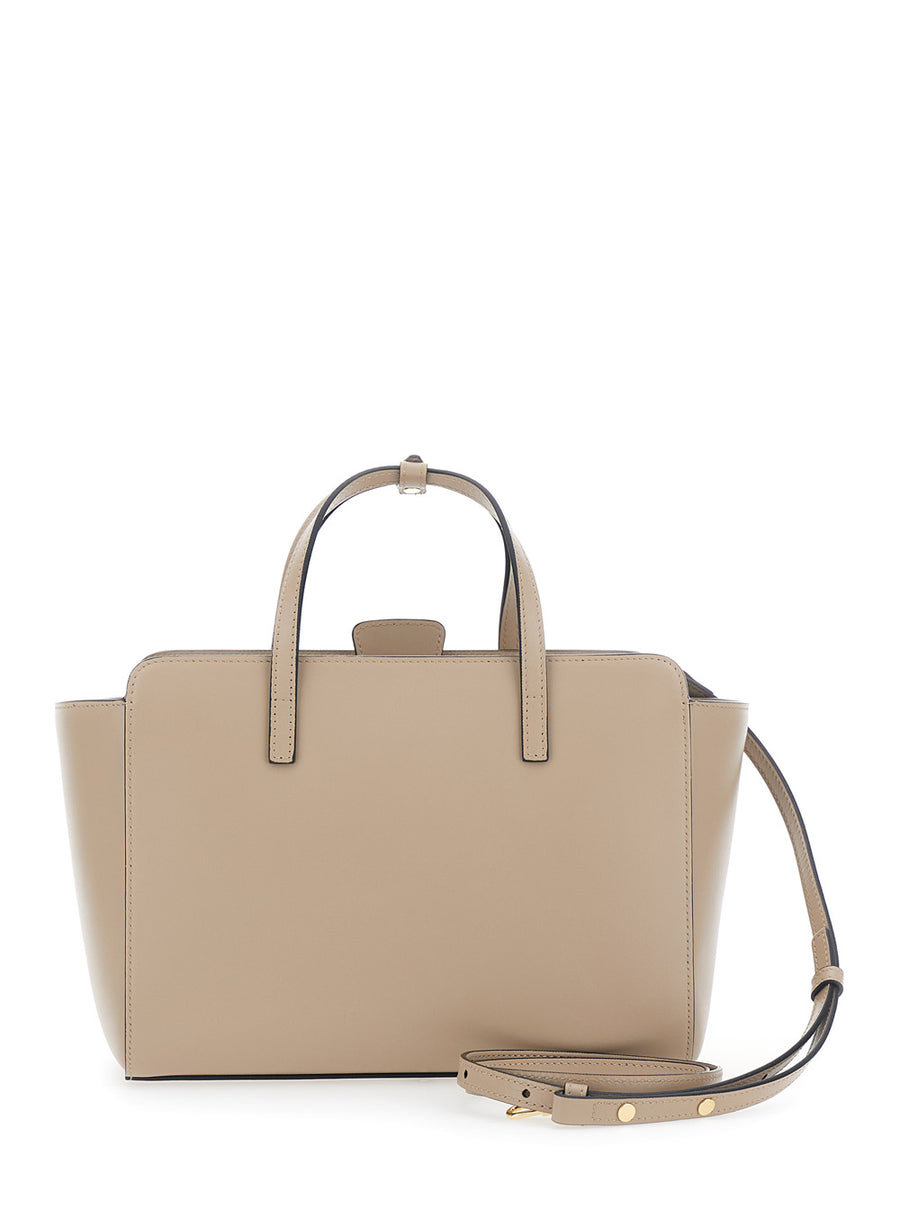 Handbag Beige Calf Leather Handbags