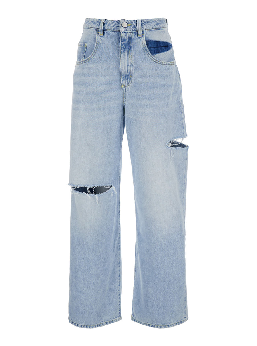 Wide-Leg Jeans Poppy Sky Blue Cotton