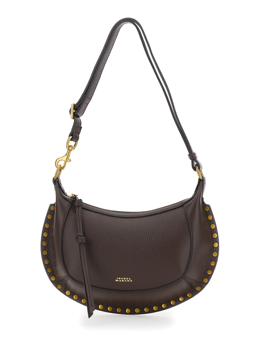 Crossbody Bag Oskan Moon-Gz Brown Leather And Technical Fabric Shoulder
