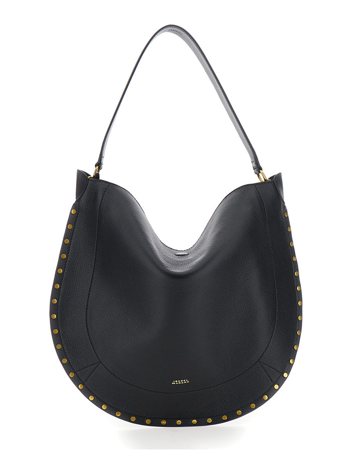 Shoulder Bag Oskan Hobo With Studded Profile Black Leather For Women