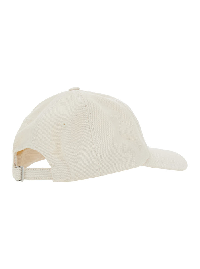 Baseball Cap La Casquette Gadjo With Logo Lettering On The Front White Cotton For Men Hats And Gloves