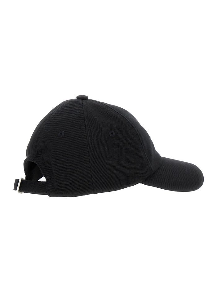 Baseball Cap La Casquette Gadjo With Logo Lettering On The Front Black Cotton For Men Hats And Gloves