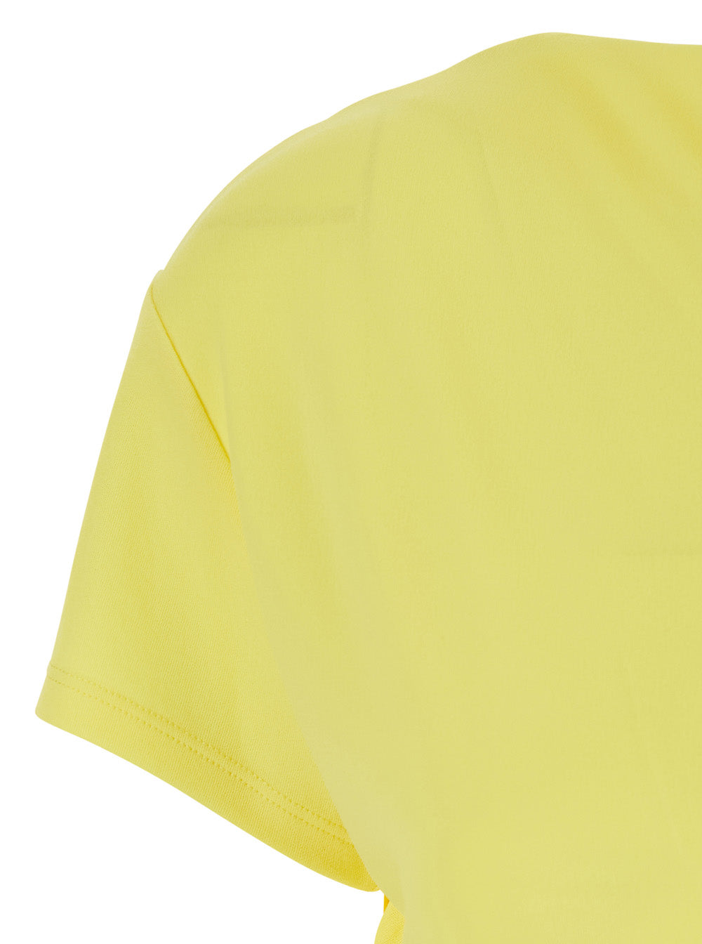 Dress Yellow With Short Sleeves And Ruches Details Viscose Women Polyamide