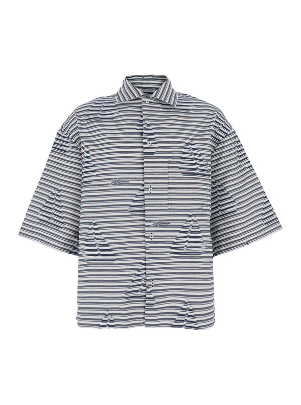 Shirt Classic Collar Blue Cotton