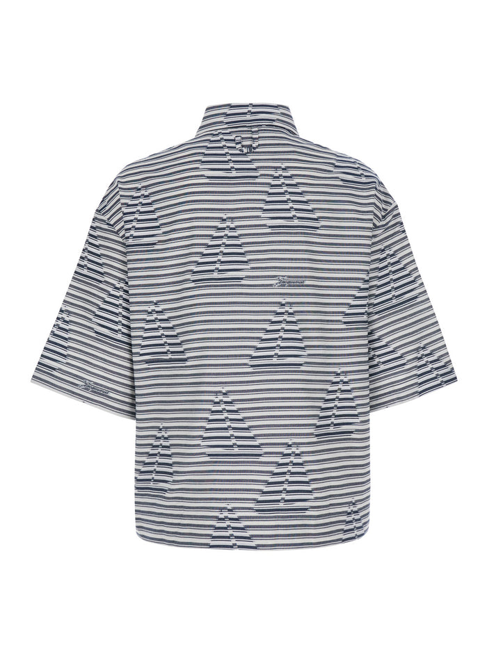 Blue Shirt With Classic Collar And Long Sleeves Cotton For Women Blu Blouses