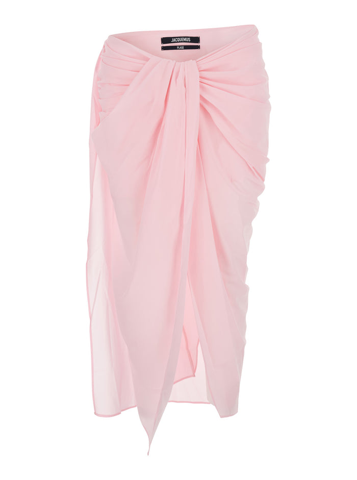 Skirt With Asymmetrical Design Tech Fabric Pink Women Polyester Elastane