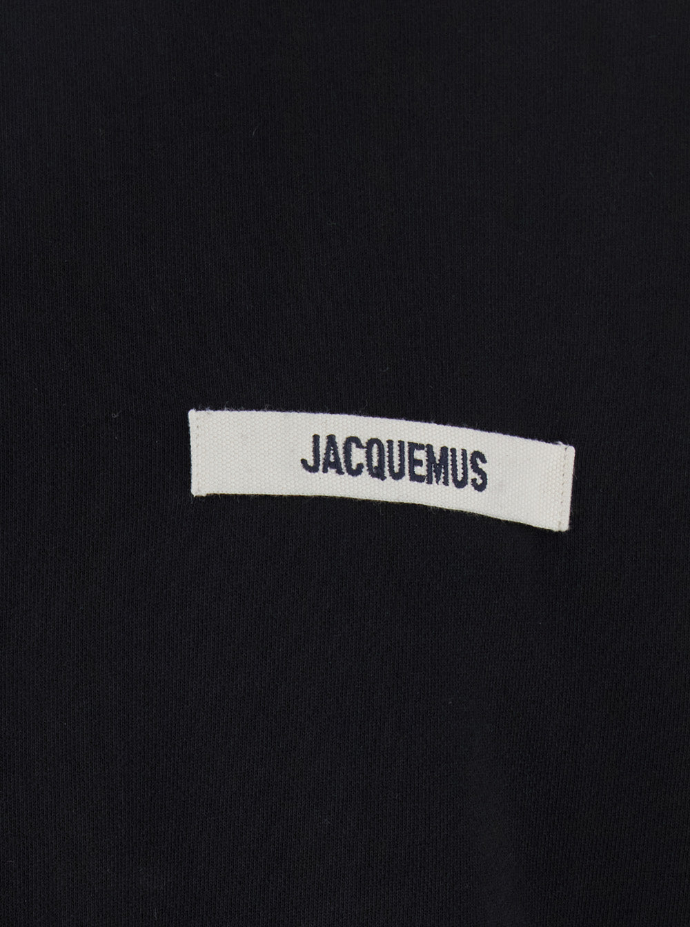 Crewneck Sweatshirt With Logo Patch On The Front Black Cotton For Men Sweatshirts