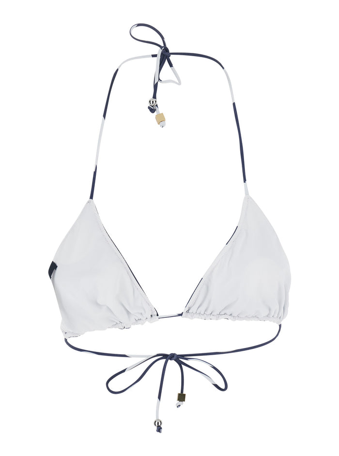 Blue Bikini With Triangle And Elegant Details Tech Fabric Women Blu Polyamide Elastane Beachwear