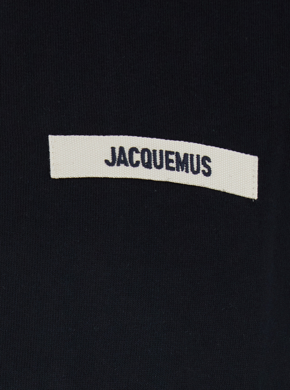 T-Shirt Le Gros Grain Crew Neck With Logo Patch On The Front Black Cotton For Men Tshirts And Polo Shirts