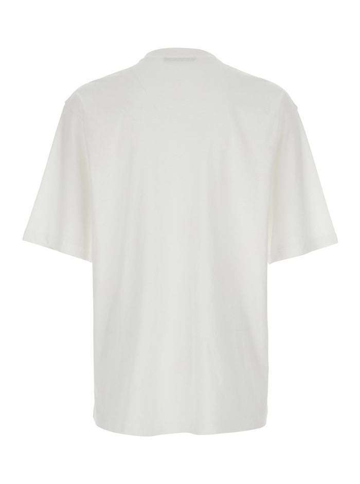 White T-Shirt With Minimal Details Cotton For Women Tshirts And Polo Shirts