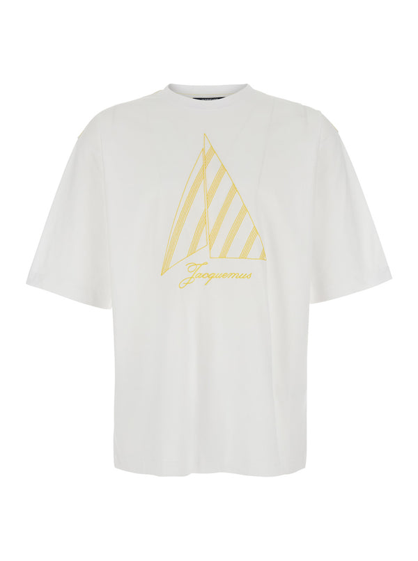 T-Shirt With Front Logo, White Cotton T-shirts