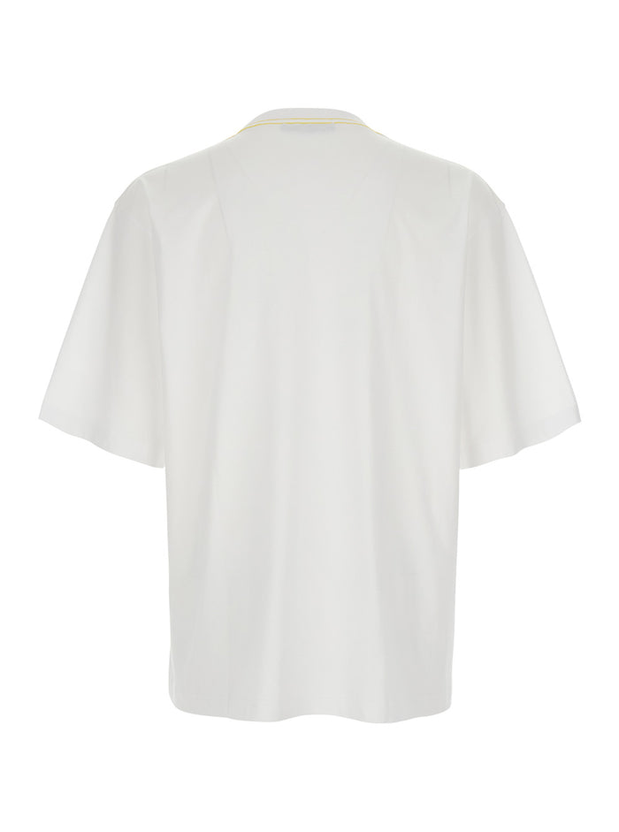White T-Shirt With Logo On The Front Cotton For Women Tshirts And Polo Shirts