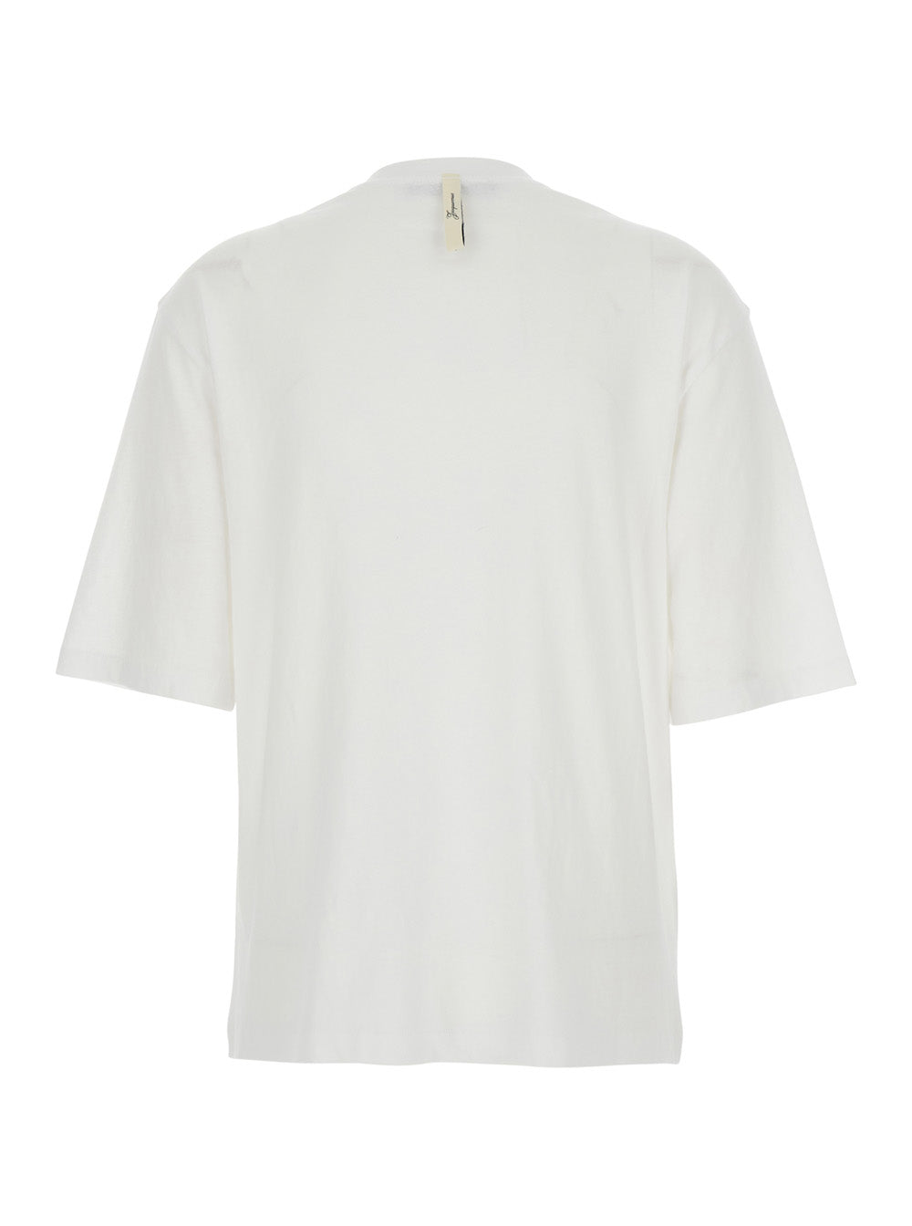 White T-Shirt With Round Neck And Logo On Front Cotton For Women Hemp Tshirts Polo Shirts