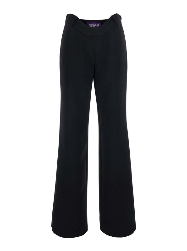 Wavy Waist Trousers Black Tech Fabric Polyamide