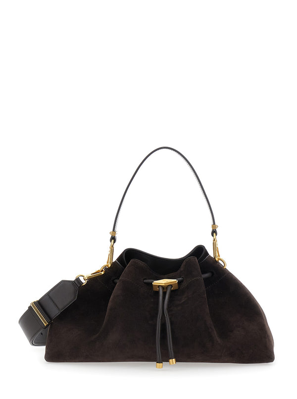 Shoulder Bag Bon Bckt E-W Brown Calf Leather