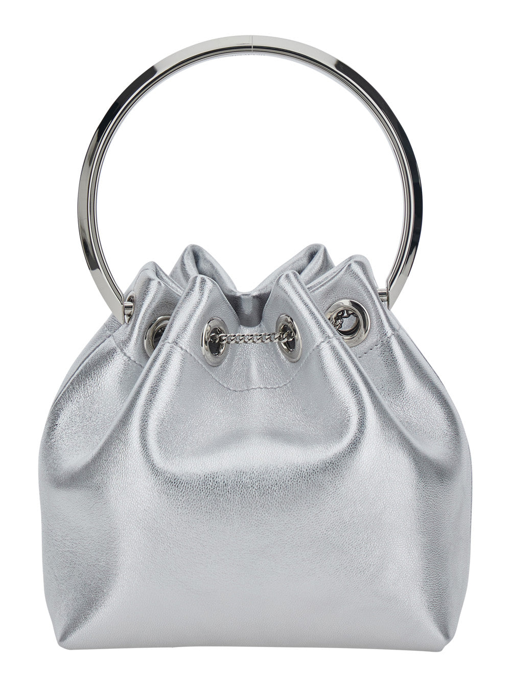 Bon Metallic Nappa With Metal Handle, Lamb Leather, Color, Woman Brass Mini Bags